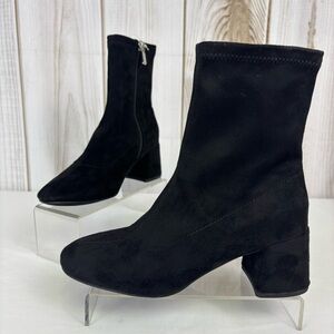 A New Day Dolly Boots Dressy Chunky Block Heel Low Calf Booties Black Size 5.5